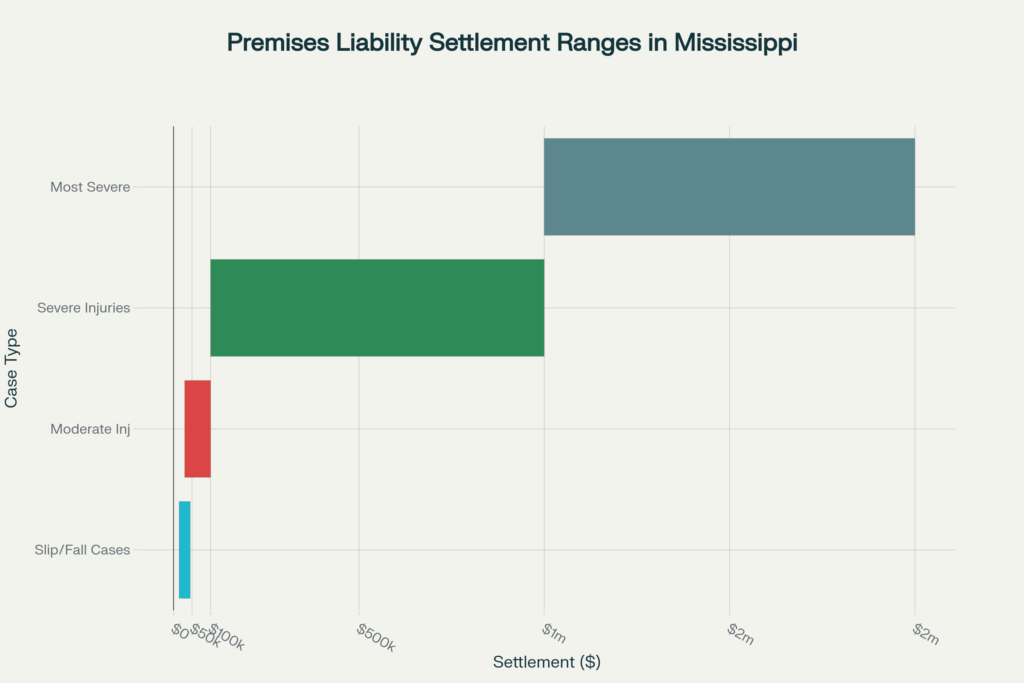 Locales Liability Settlement Ranges en Mississippi