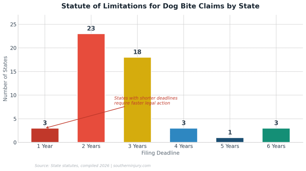 Estatuto de Límites para Reclamaciones por Masajes por Estado