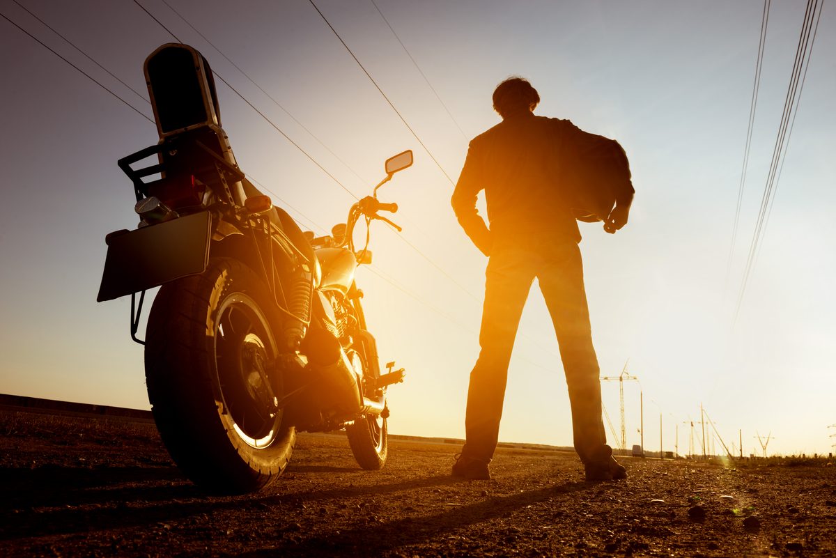 Motorcyclist riding at dusk near Southaven, Mississippi — Southern Injury Attorneys represents injured DeSoto County riders